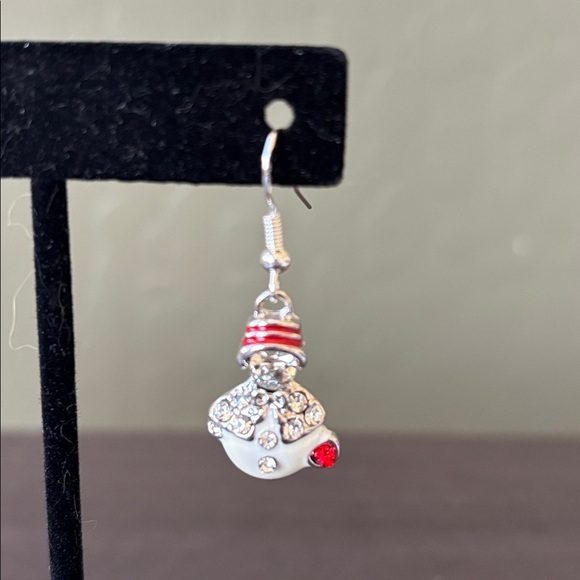 Crystal Snowman Earrings NWT - Picture 2 of 6
